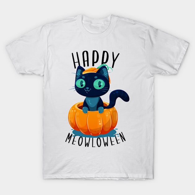 Happy Meowloween (Alternate design) T-Shirt by Coffee Parade